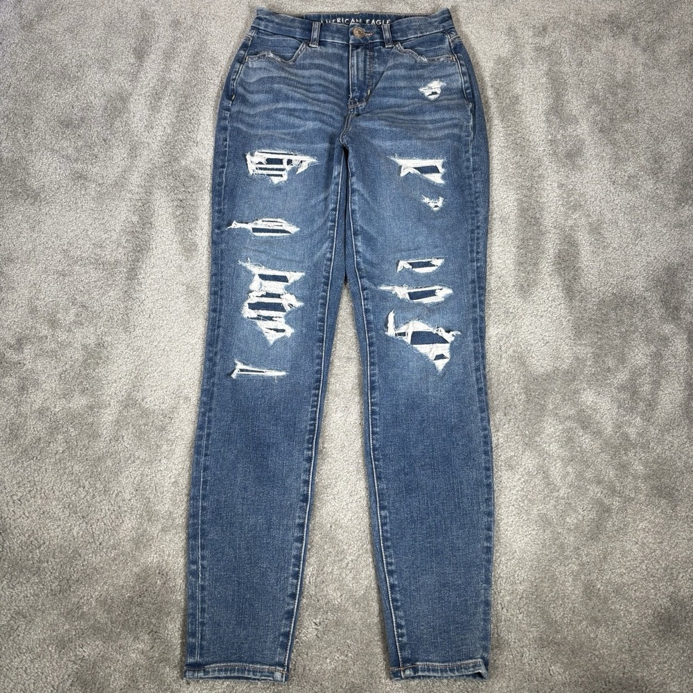 American Eagle Jeans Womens 0 Curvy Hi Rise Jegging Blue Denim Stretch Mom